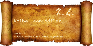 Kolba Leonidász névjegykártya
